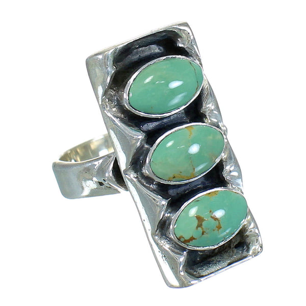 Silver And Turquoise Southwestern Ring Size 5-1/4 FX90379